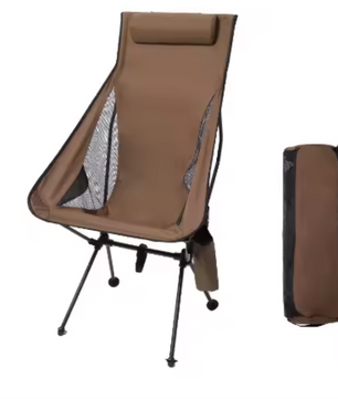 Opvouwbare Campingstoel met Hoofdsteun – Lichtgewicht Outdoor Stoel met Aluminium Frame