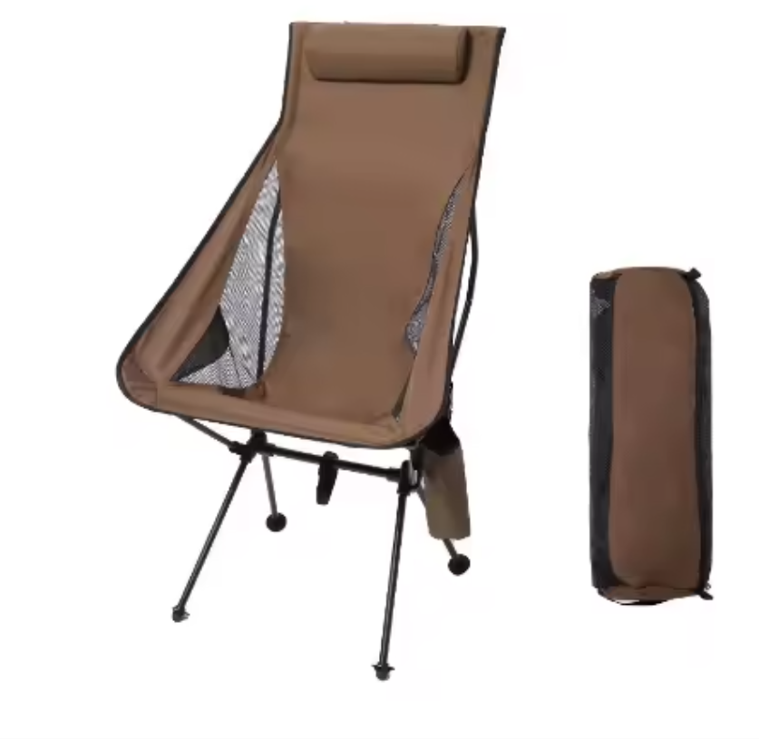 Opvouwbare Campingstoel met Hoofdsteun – Lichtgewicht Outdoor Stoel met Aluminium Frame