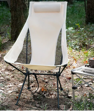 Opvouwbare Campingstoel met Hoofdsteun – Lichtgewicht Outdoor Stoel met Aluminium Frame