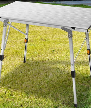 Opvouwbare Campingtafel 90 cm – Verstelbare Hoogte met Lichtgewicht Aluminium en Opbergruimte