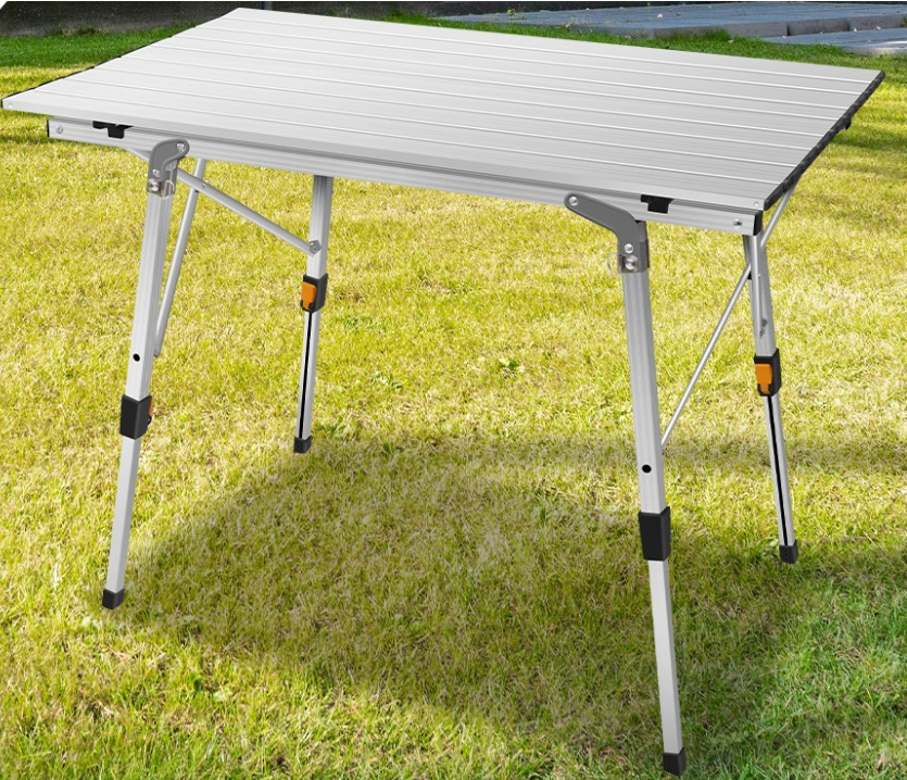 Opvouwbare Campingtafel 90 cm – Verstelbare Hoogte met Lichtgewicht Aluminium en Opbergruimte