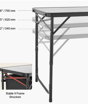Camping Keukentafel – Opvouwbare Outdoor Kooktafel met Opbergruimte en Verstelbare Hoogte