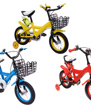 Kinderfiets met Mand en Zijwieltjes – Verstelbare Peuterfiets 12 Inch met Veilig Remsysteem