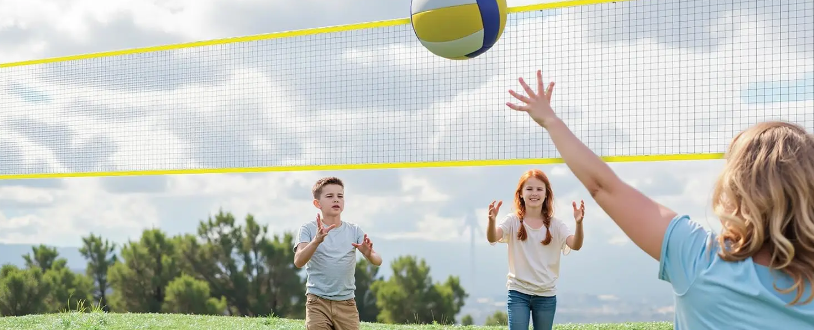 Vrijstaand Volleybal Net Set – 975 cm Verstelbaar met Draagtas en Complete Set