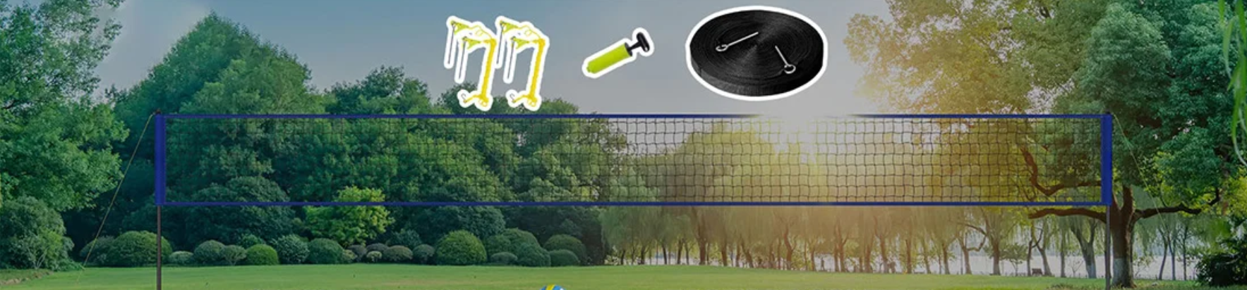 Complete Volleybal Net Set – Verstelbare Hoogte met Aluminium Palen en Draagtas