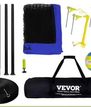 Complete Volleybal Net Set – Verstelbare Hoogte met Aluminium Palen en Draagtas