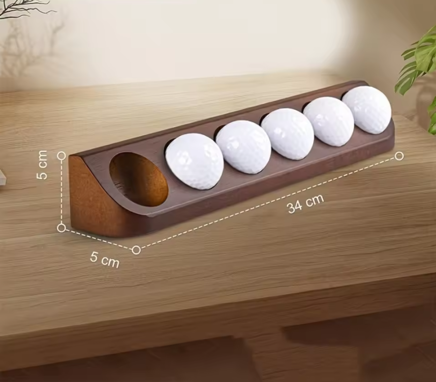 Houten Golfballen Display Rek – Wandmontage Opberger voor 6 Golfballen