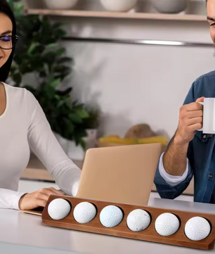 Houten Golfballen Display Rek – Wandmontage Opberger voor 6 Golfballen