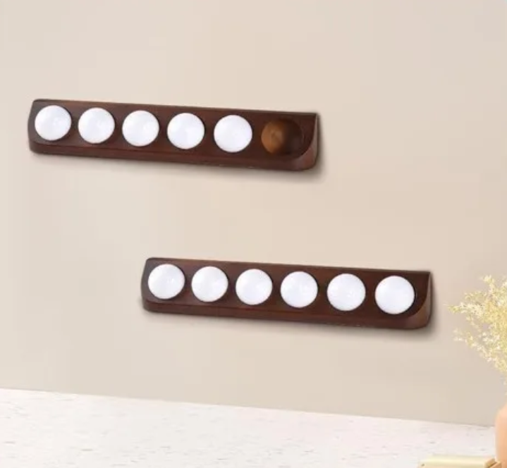 Houten Golfballen Display Rek – Wandmontage Opberger voor 6 Golfballen