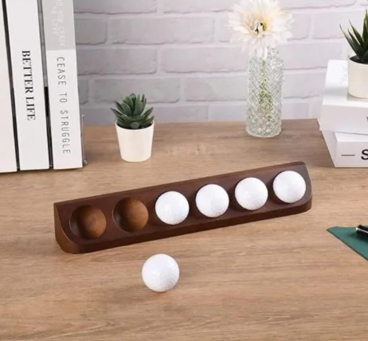 Houten Golfballen Display Rek – Wandmontage Opberger voor 6 Golfballen