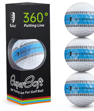 3-Laags PU Golfballen – Precisie Putter Ballen met 360° Uitlijningslijn