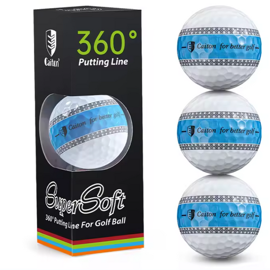 3-Laags PU Golfballen – Precisie Putter Ballen met 360° Uitlijningslijn