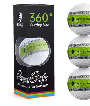 3-Laags PU Golfballen – Precisie Putter Ballen met 360° Uitlijningslijn