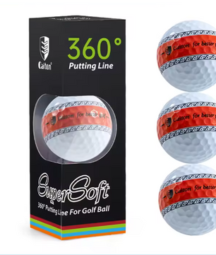 3-Laags PU Golfballen – Precisie Putter Ballen met 360° Uitlijningslijn