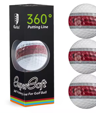 3-Laags PU Golfballen – Precisie Putter Ballen met 360° Uitlijningslijn