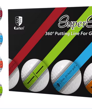 3-Laags PU Golfballen – Precisie Putter Ballen met 360° Uitlijningslijn