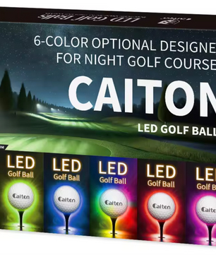 Set van 6 Glow in the Dark Golfballen – LED Verlichting en Impact Activatie, Perfect voor Nachtgolf