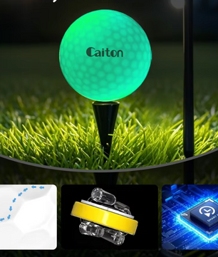 Set van 6 Glow in the Dark Golfballen – LED Verlichting en Impact Activatie, Perfect voor Nachtgolf