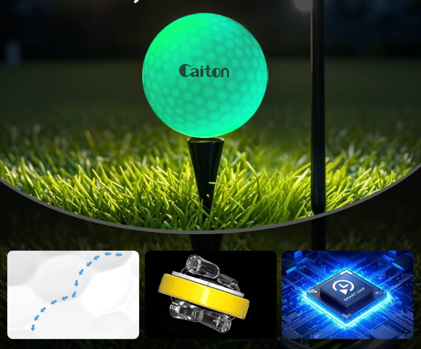 Set van 6 Glow in the Dark Golfballen – LED Verlichting en Impact Activatie, Perfect voor Nachtgolf