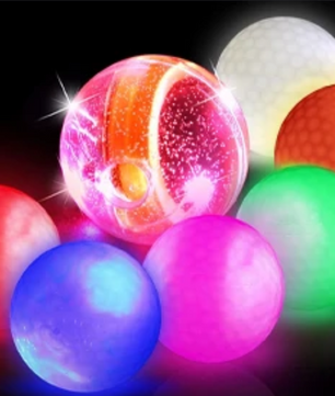 Set van 6 Glow in the Dark Golfballen – LED Verlichting en Impact Activatie, Perfect voor Nachtgolf