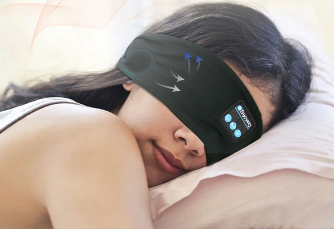Bluetooth Sport Hoofdband met Oordopjes – Draadloze Muziek Headband voor Fitness en Slaap