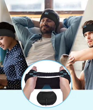 Bluetooth Sport Hoofdband met Oordopjes – Draadloze Muziek Headband voor Fitness en Slaap
