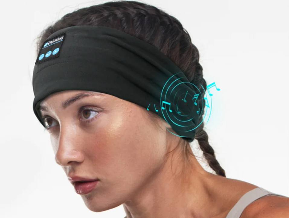 Bluetooth Sport Hoofdband met Oordopjes – Draadloze Muziek Headband voor Fitness en Slaap