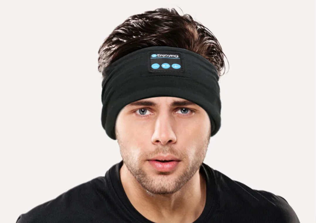 Bluetooth Sport Hoofdband met Oordopjes – Draadloze Muziek Headband voor Fitness en Slaap