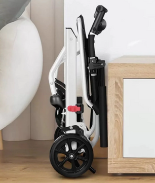 Opvouwbare Rolstoel – Lichtgewicht Transportstoel met Veiligheidsband en Comfortabel Design