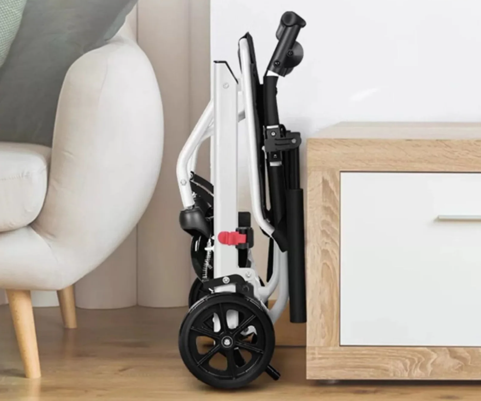 Opvouwbare Rolstoel – Lichtgewicht Transportstoel met Veiligheidsband en Comfortabel Design