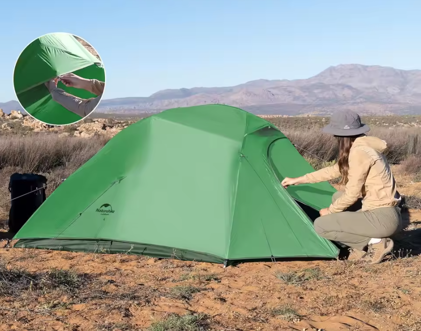 Ultralichte 3-Persoons Tent – Waterdichte Camping Tent met Grondzeil voor Hiking en Outdoor