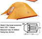 Ultralichte 3-Persoons Tent – Waterdichte Camping Tent met Grondzeil voor Hiking en Outdoor