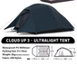 Ultralichte 3-Persoons Tent – Waterdichte Camping Tent met Grondzeil voor Hiking en Outdoor