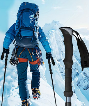 Set van 2 Carbon Trekkingstokken – Ultralicht, Opvouwbaar en Verstelbaar voor Wandelen en Hiken