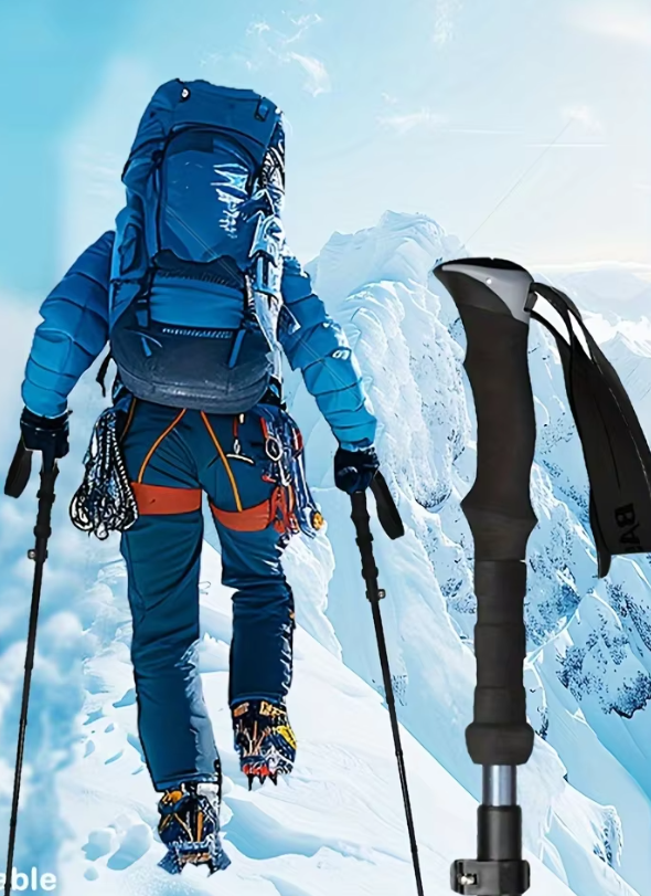 Set van 2 Carbon Trekkingstokken – Ultralicht, Opvouwbaar en Verstelbaar voor Wandelen en Hiken