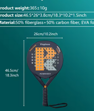 Ultralicht Carbon Padel Racket – Elastisch en Duurzaam Ontwerp