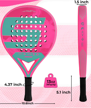 Padel Racket Carbon Fiber – EVA Memory Foam Core Lichtgewicht en Krachtig