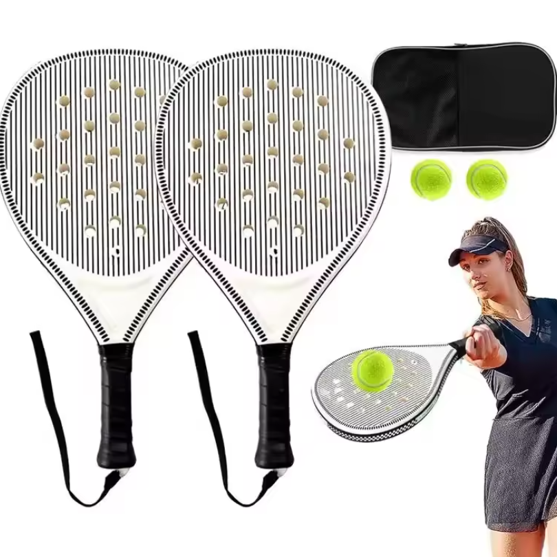 Padel Racket voor Beginners en Gevorderden – Duurzaam en Lichtgewicht met Anti-Vibratie Grip