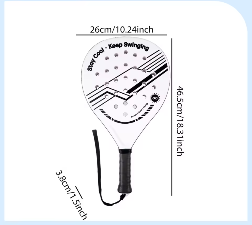 Padel Tennis Racket – Lichtgewicht Beginners Racket met Antislip Grip