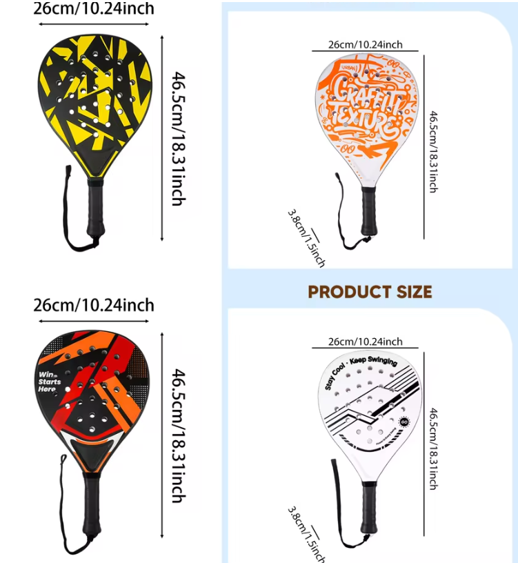 Padel Tennis Racket – Lichtgewicht Beginners Racket met Antislip Grip