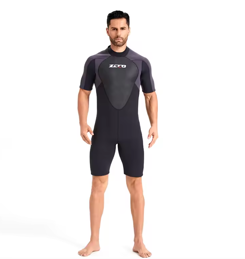 Heren Shorty Wetsuit 3 mm – Neopreen Duikpak met Rits, Flexibel en Isolerend