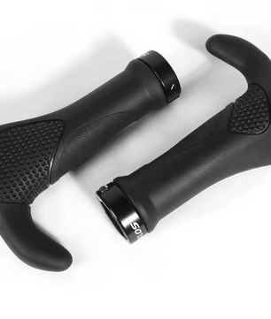 Ergonomische Fietshandvatten met Verlengde Steun – Antislip Rubber MTB Grips met Lock-On Systeem