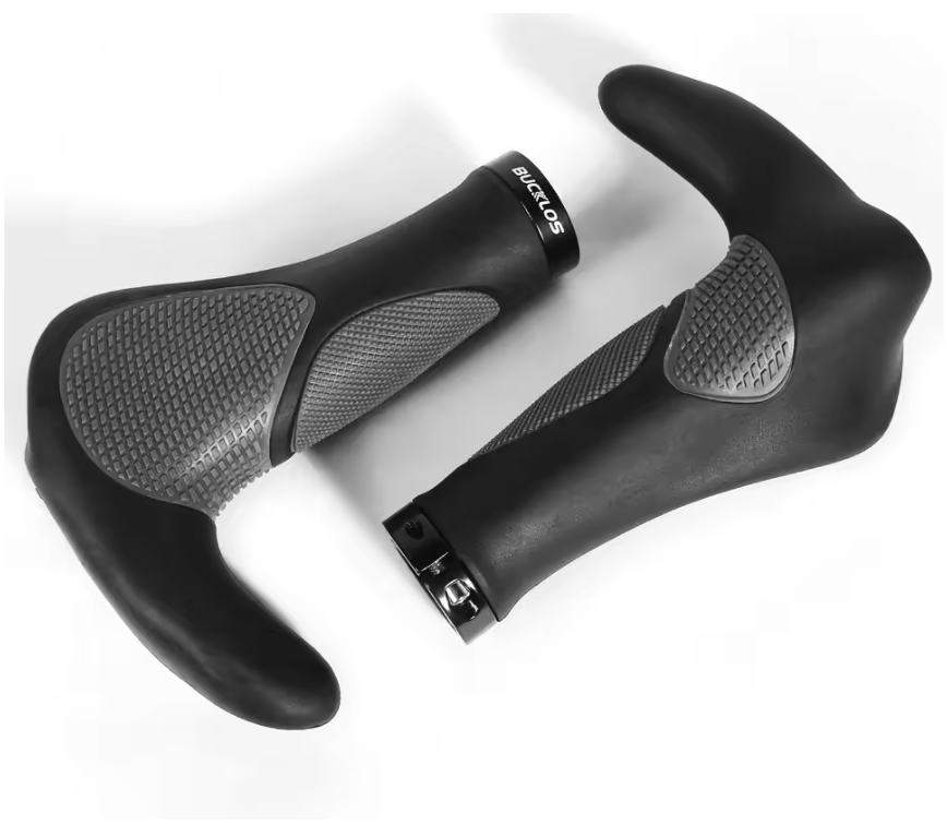 Ergonomische Fietshandvatten met Verlengde Steun – Antislip Rubber MTB Grips met Lock-On Systeem