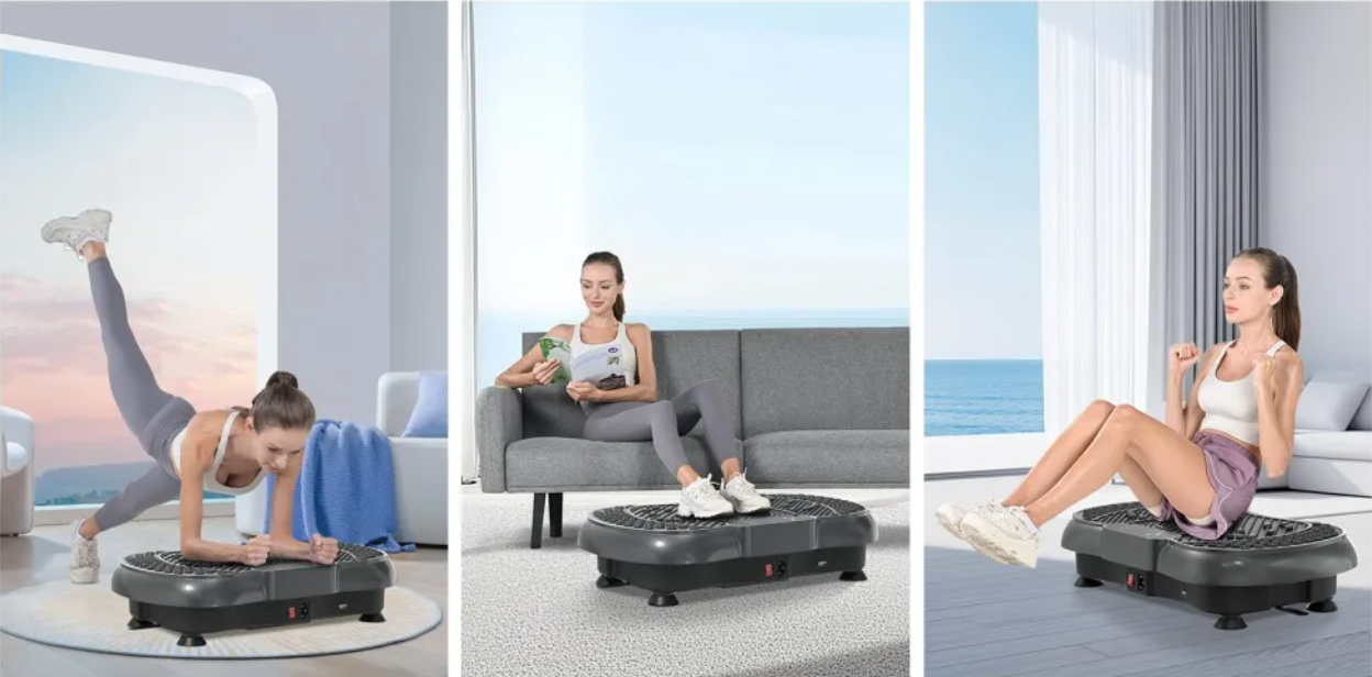 Vibratieplaat Fitness – 99 Standen Full Body Trainer met Weerstandsbanden & LED Display
