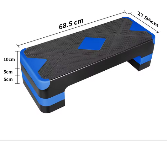 Aerobic Step Verstelbaar 68,5 cm – Antislip Fitness Stepper met 3 Hoogtes