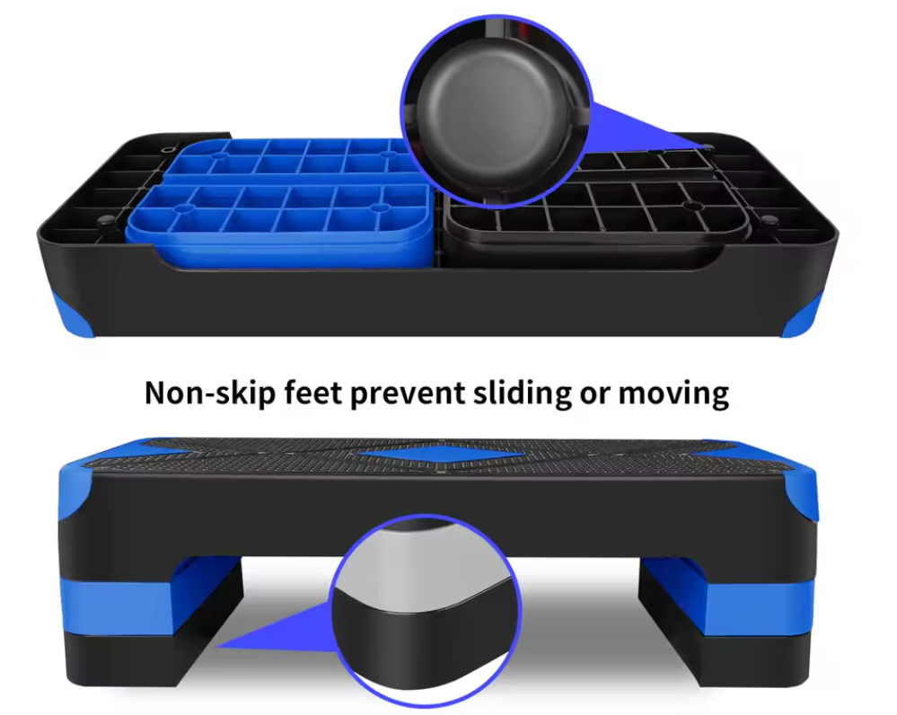 Aerobic Step Verstelbaar 68,5 cm – Antislip Fitness Stepper met 3 Hoogtes