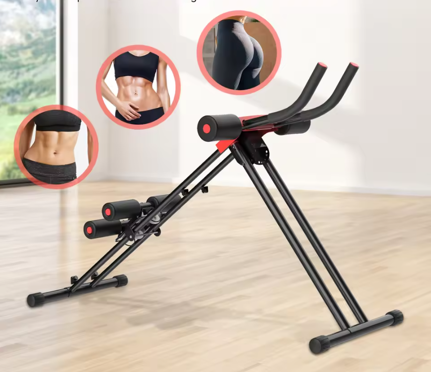 Buikspiertrainer Opvouwbaar en Verstelbaar – Core Trainer met Kniebescherming voor Thuis Fitness