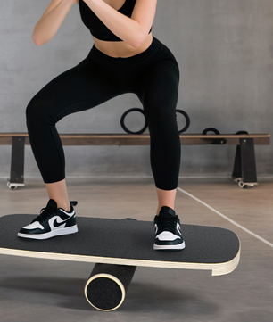 Balance Board met Roller – Houten Balans Trainer voor Core en Stabiliteit