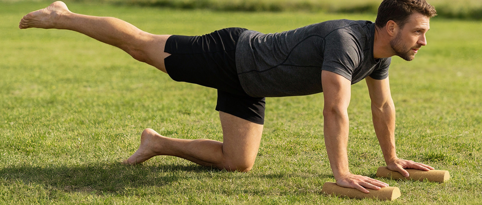 Kurk Balance Board – Voettrainer met Massagebal en Weerstandsbanden