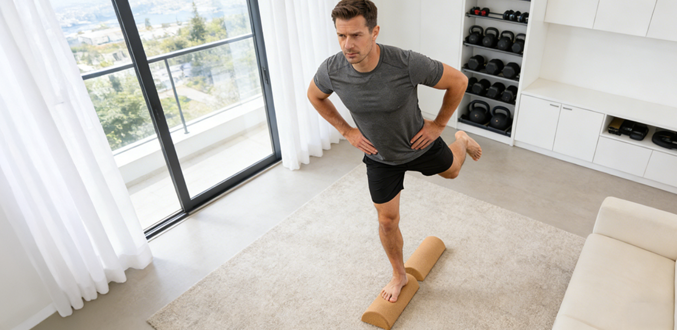 Kurk Balance Board – Voettrainer met Massagebal en Weerstandsbanden